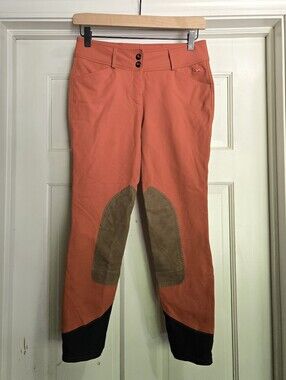 RJ Classics Gulf Breeches Riding Show Pants Sock Bottom Size 26R Rust Orange